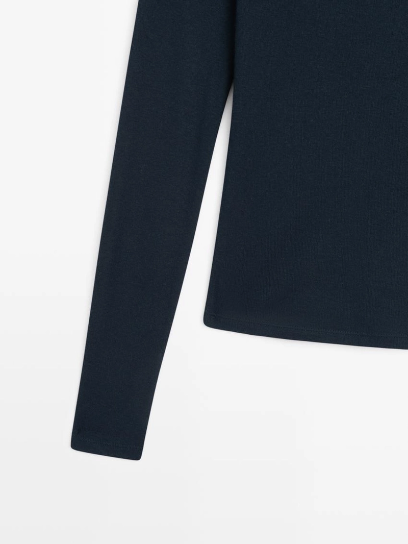 Футболка из хлопкового микса с длинным рукавом