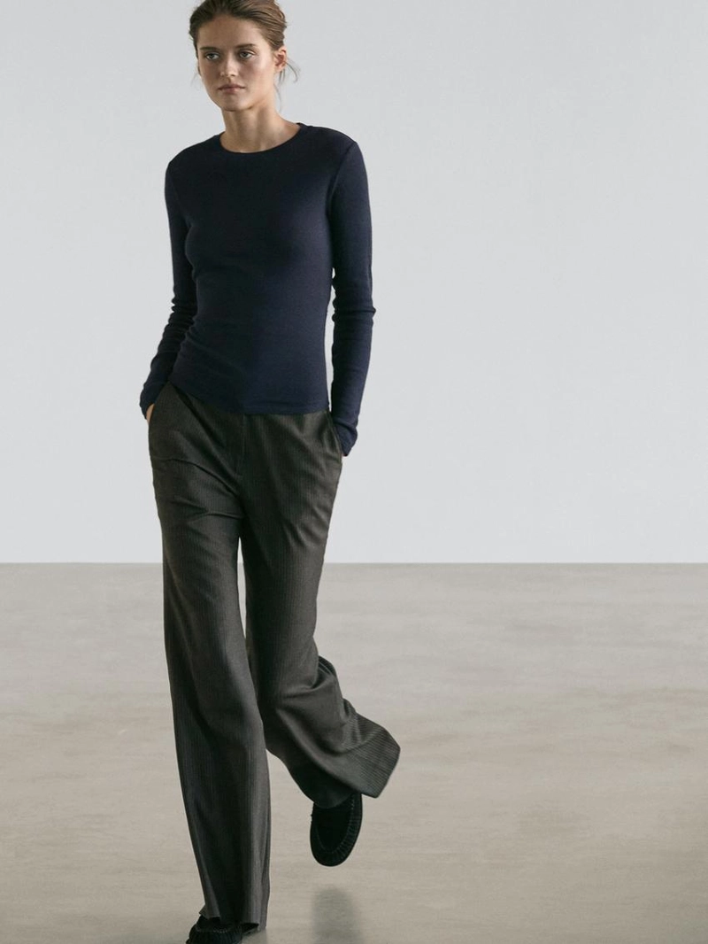 Футболка из хлопкового микса с длинным рукавом