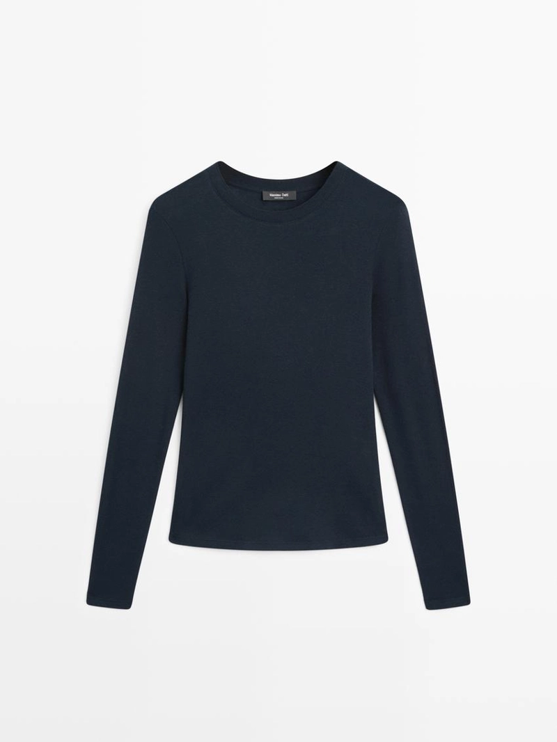 Футболка из хлопкового микса с длинным рукавом