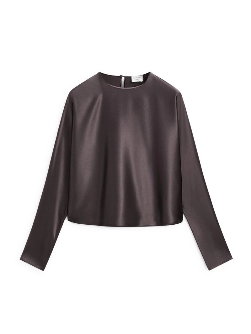 Блузка с короткими рукавами бэтвинг из 100% шелка - studio