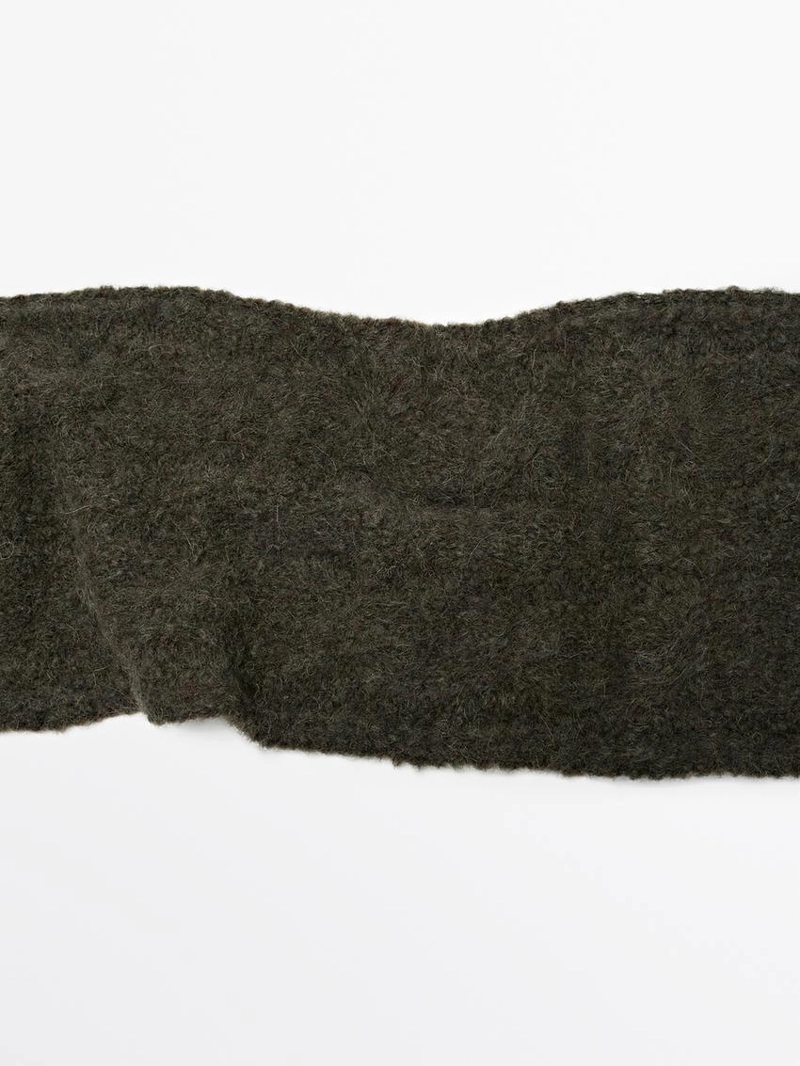 Плед из альпаки с косами