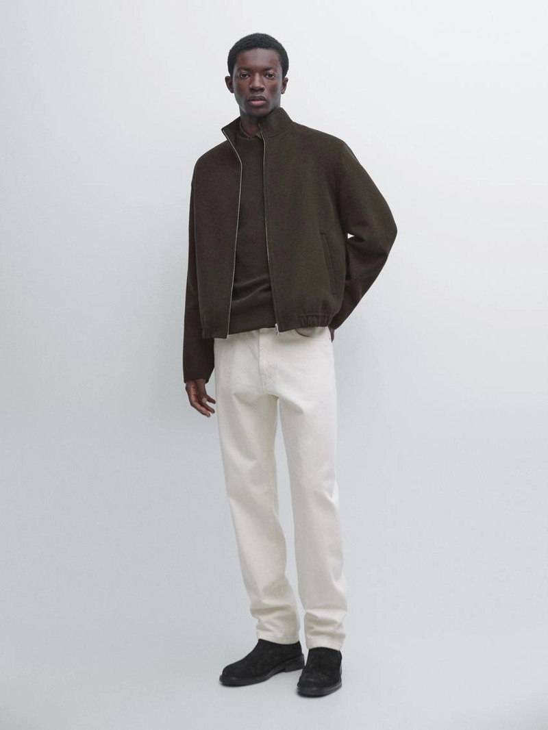 Пиджак из шерстяной смеси с высоким воротником