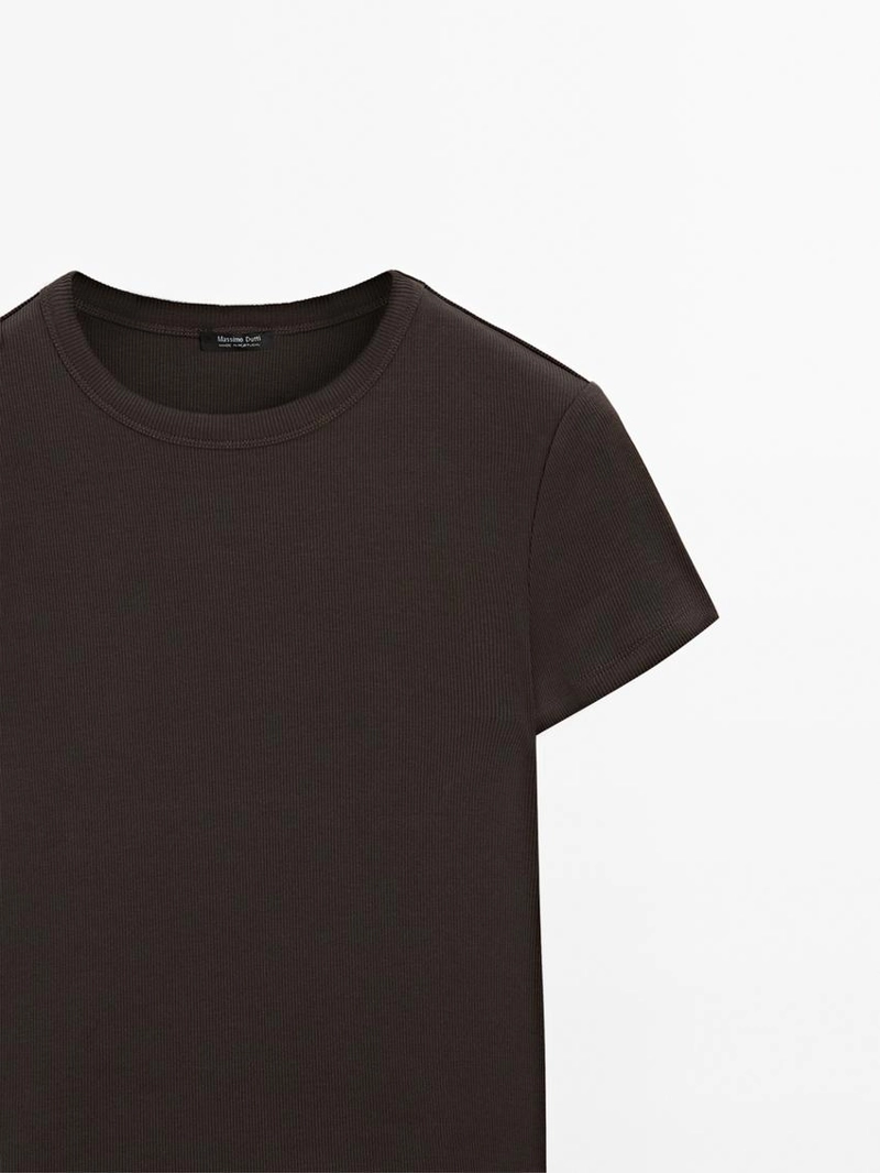 Футболка с коротким рукавом из плотного рубчика