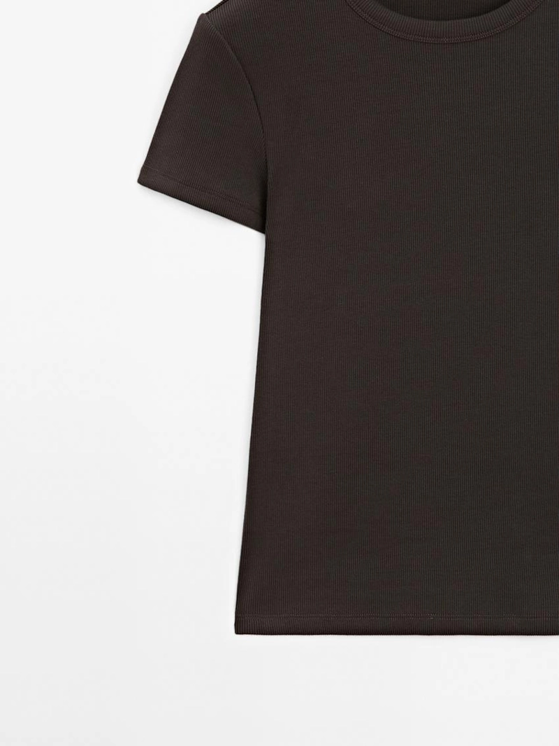 Футболка с коротким рукавом из плотного рубчика