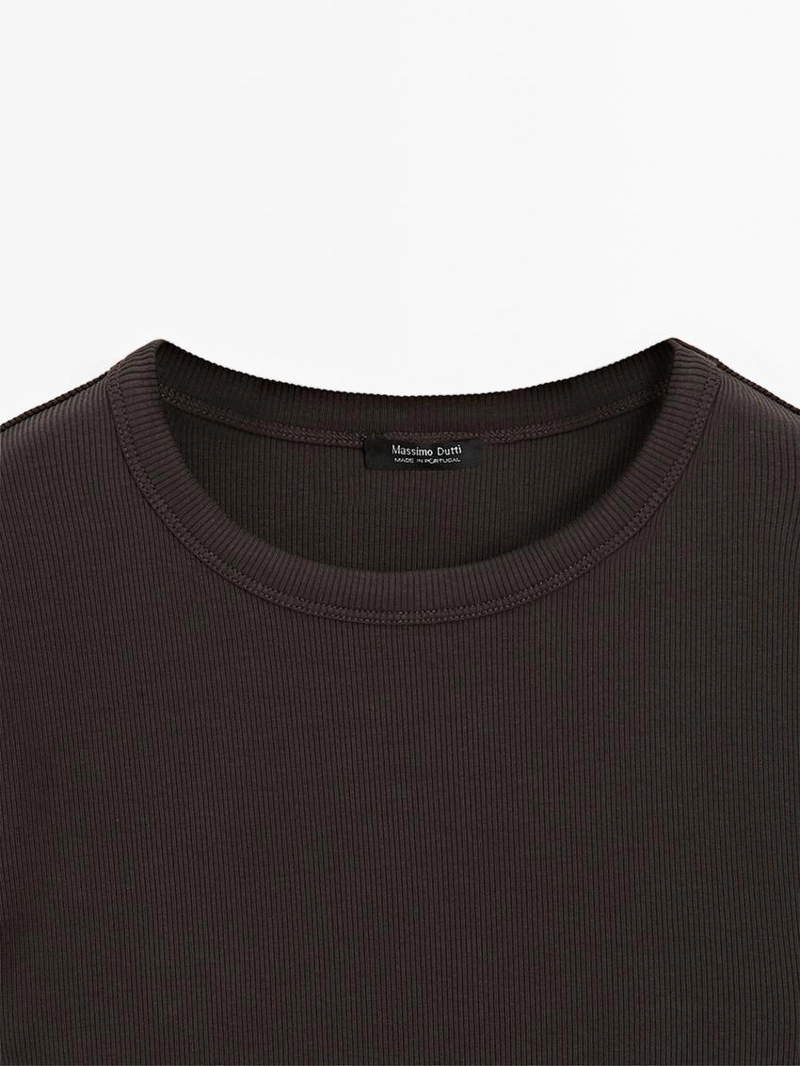 Футболка с коротким рукавом из плотного рубчика