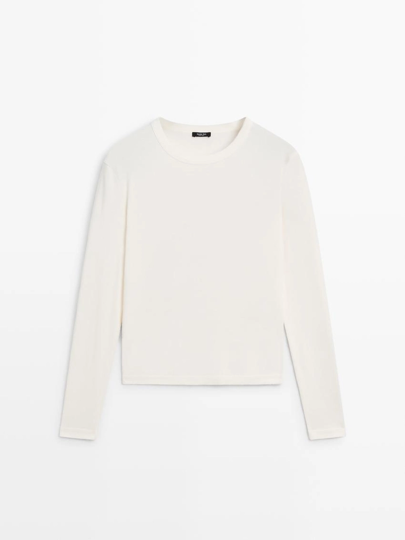 Водолазка с длинным рукавом из меланжевого трикотажа