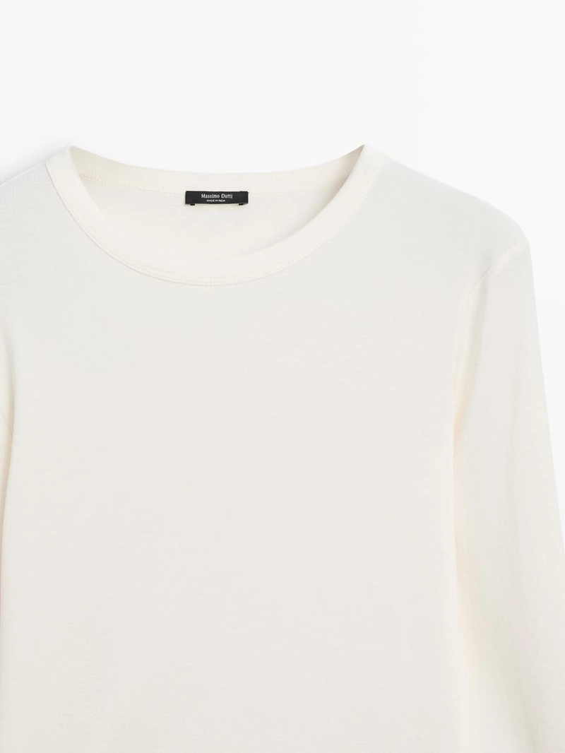 Водолазка с длинным рукавом из меланжевого трикотажа