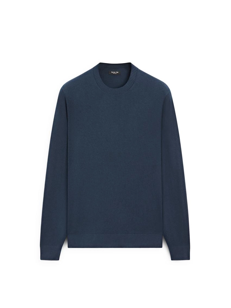 Свитер из хлопка и шерсти с круглым вырезом