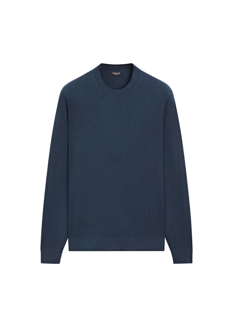 Свитер из хлопка и шерсти с круглым вырезом