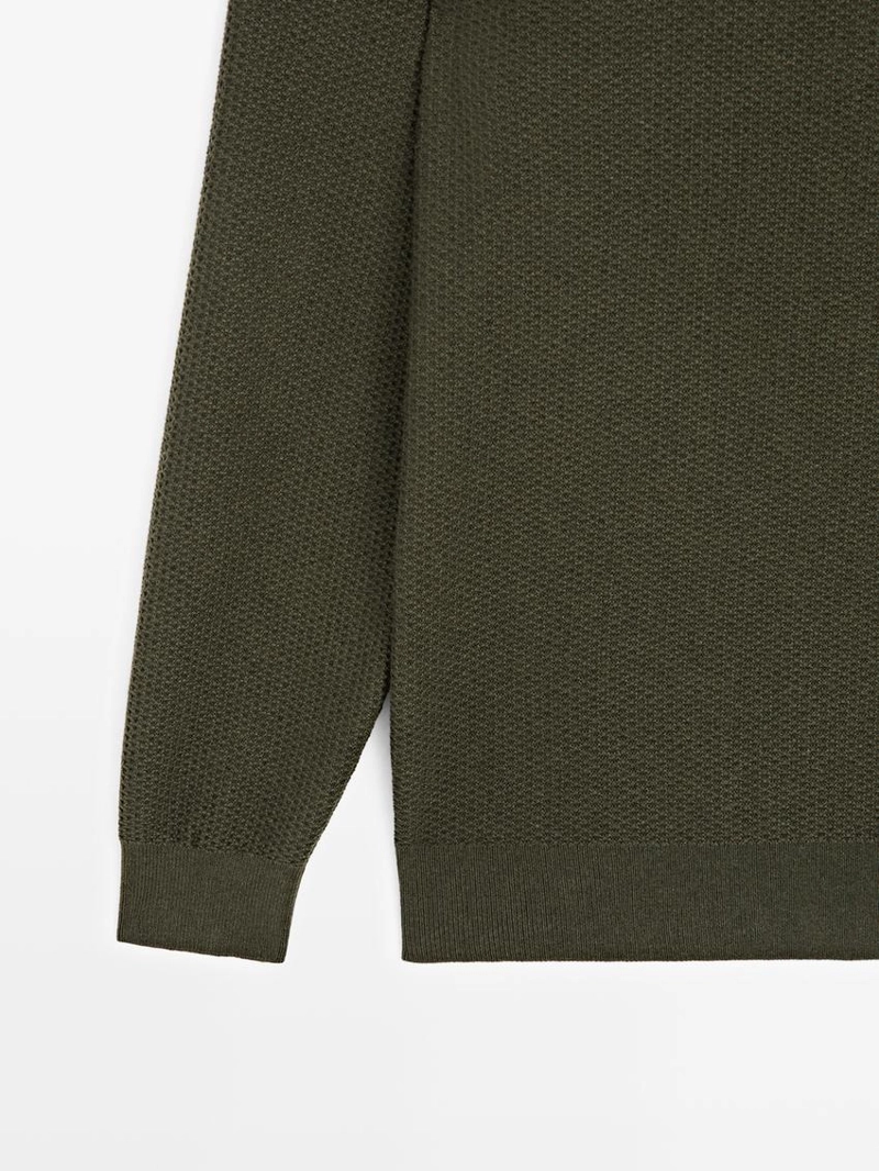 Текстурированный свитер из смесовой хлопковой пряжи