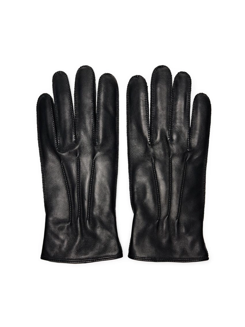 Кожаные перчатки с отделкой из наппы