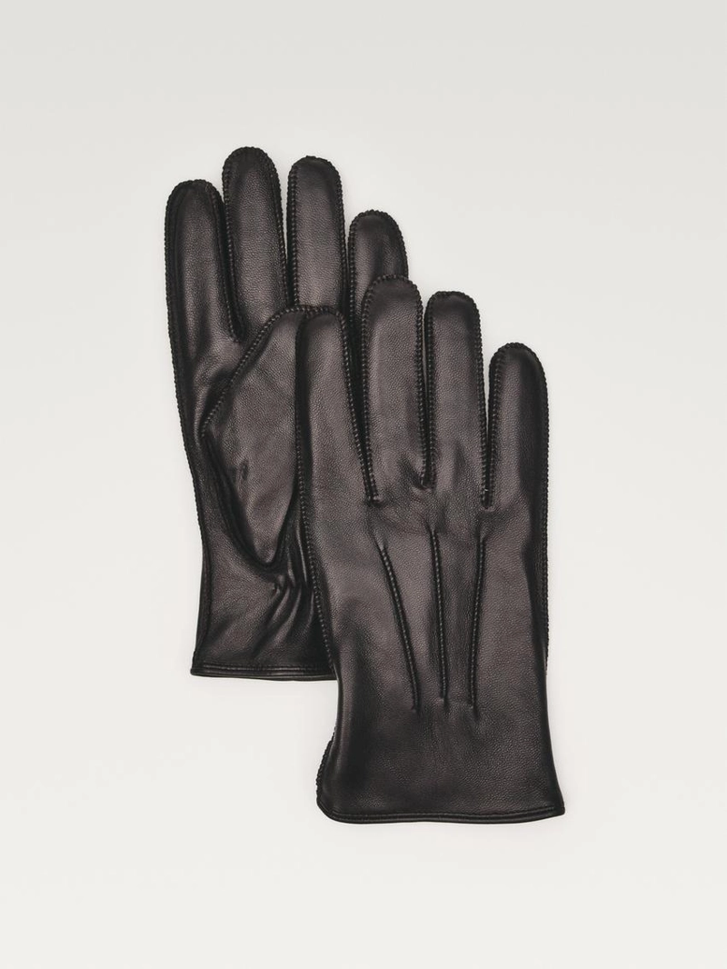 Кожаные перчатки с отделкой из наппы