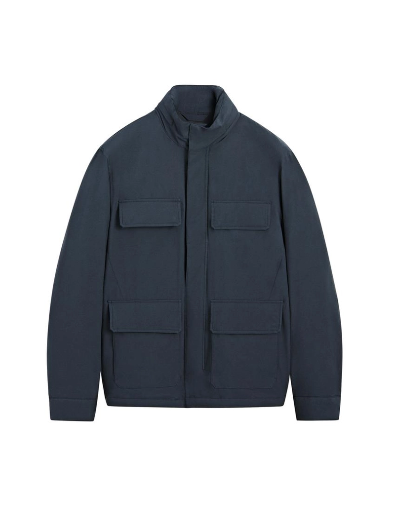 Пуховик с карманами и водоотталкивающей отделкой