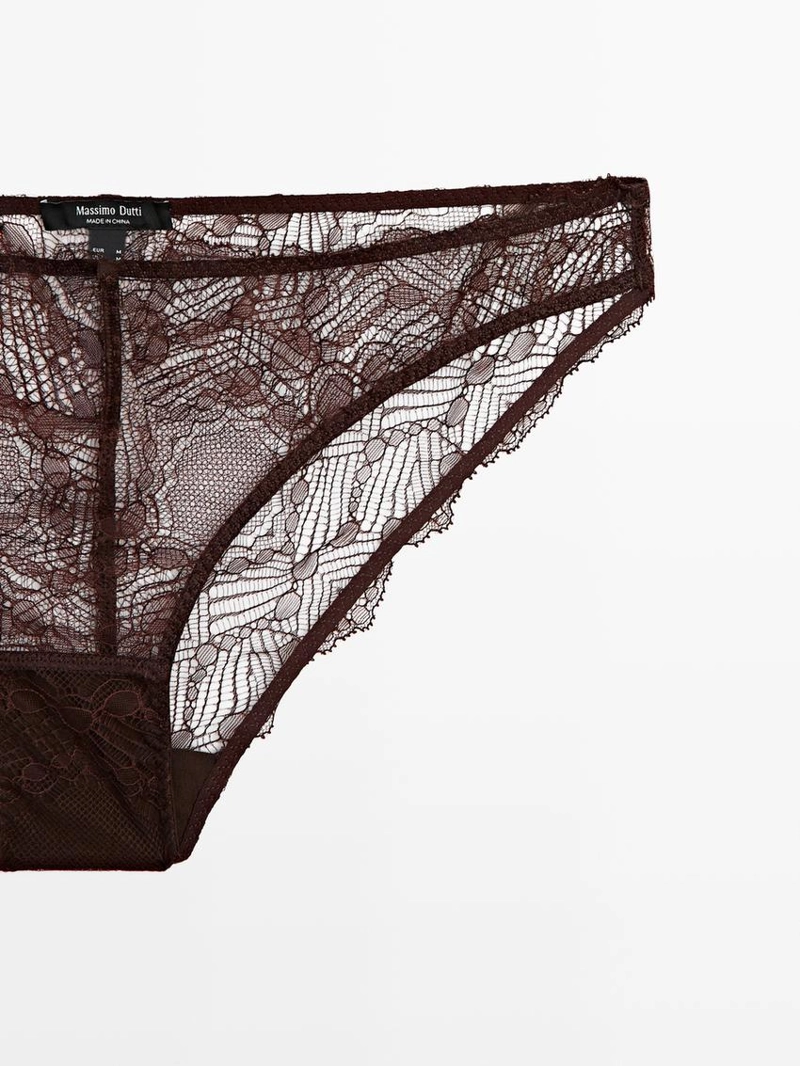 Трусики с кружевными вставками блонди