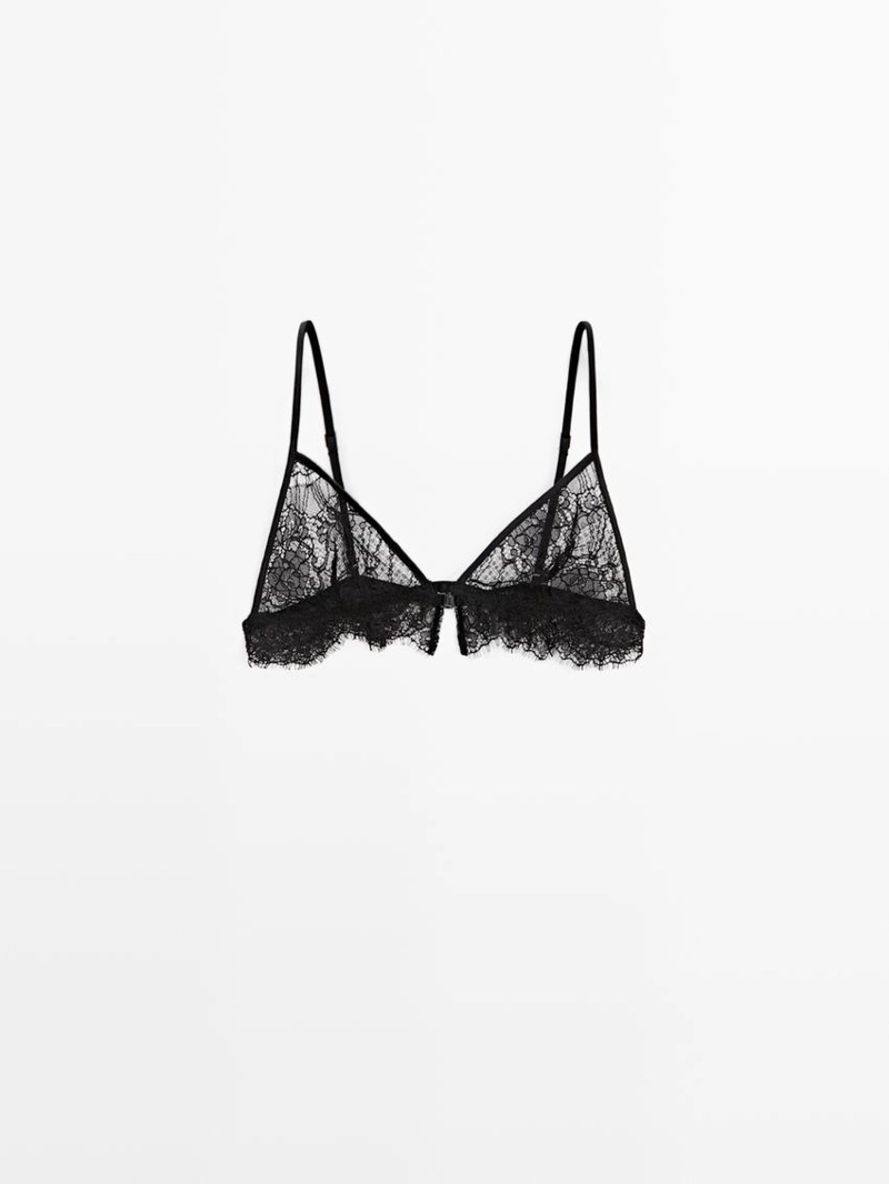 Бра-топ из кружевного хлопкового микса