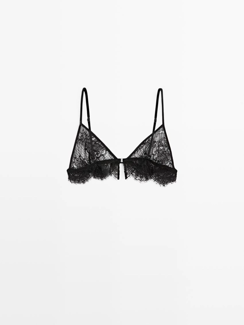 Бра-топ из кружевного хлопкового микса