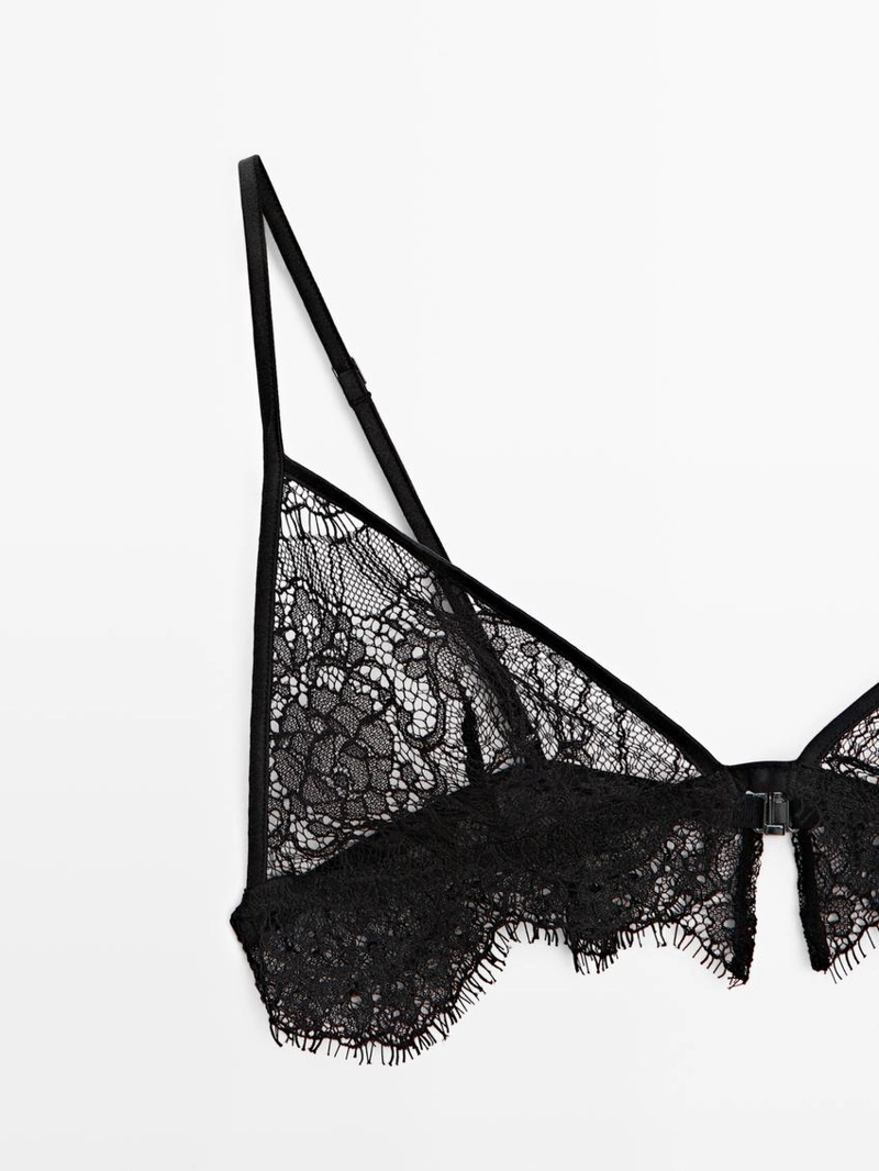 Бра-топ из кружевного хлопкового микса