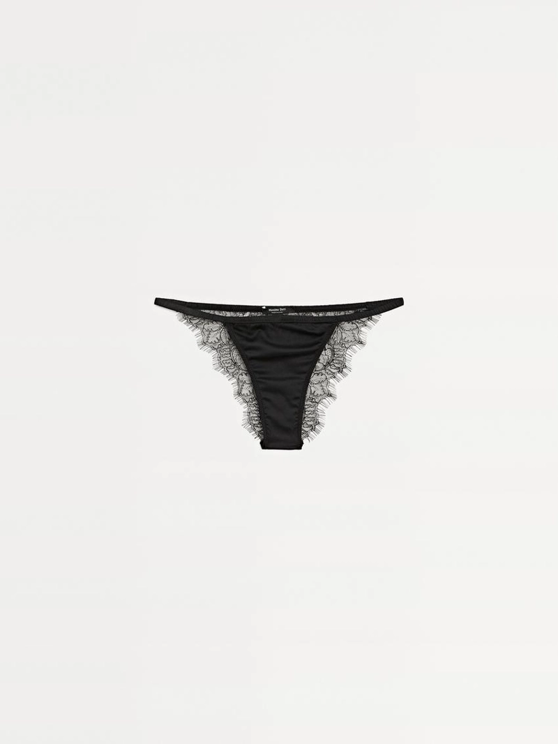 Трусы из шелкового микса с кружевными деталями