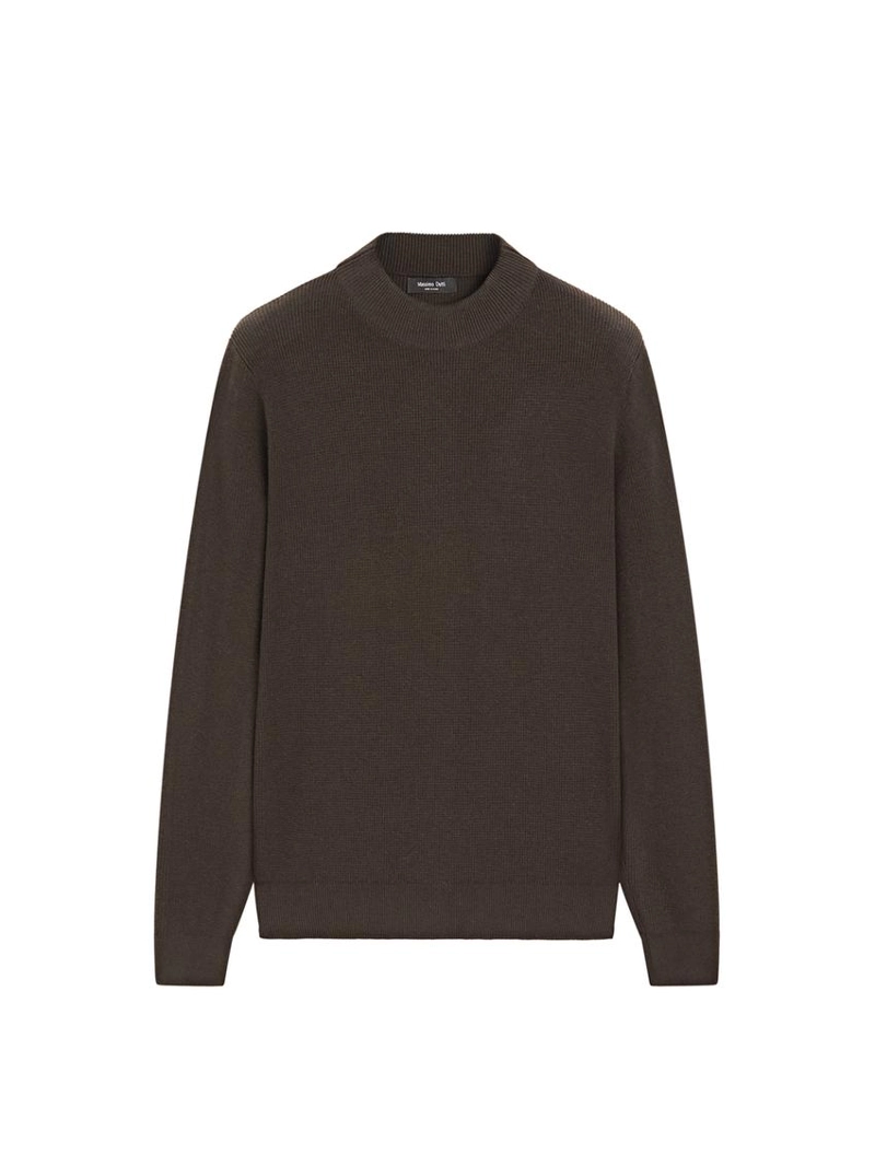 Вязанный свитер из хлопковой смеси с маканым воротником