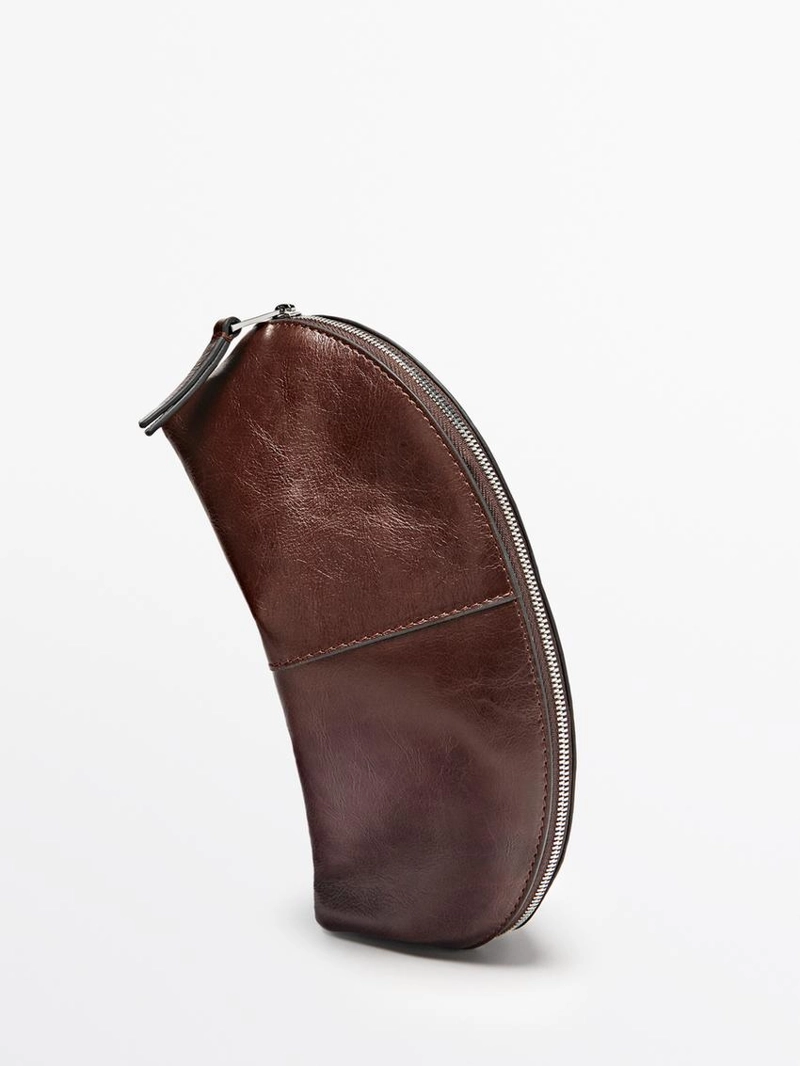 Кожаная косметичка из нубука