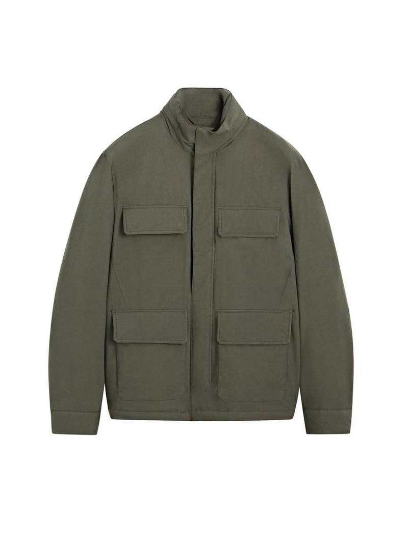 Пуховик с карманами и водоотталкивающей отделкой