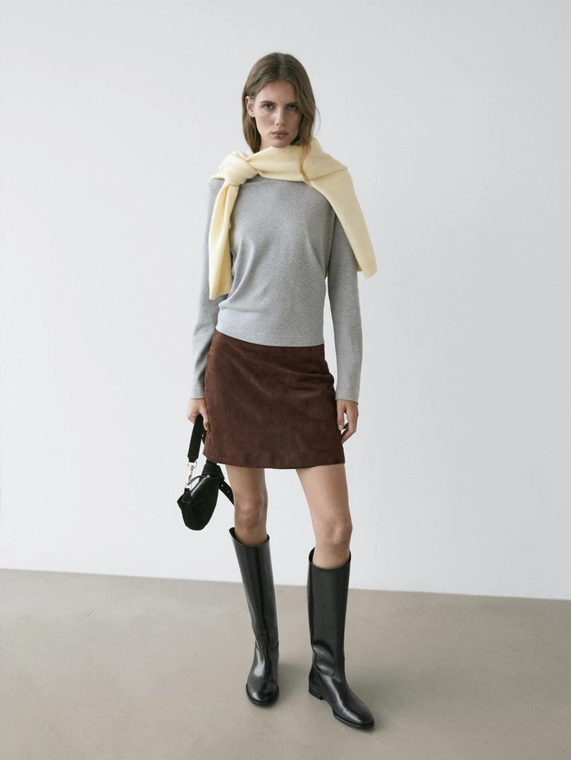 Мини-юбка из замши