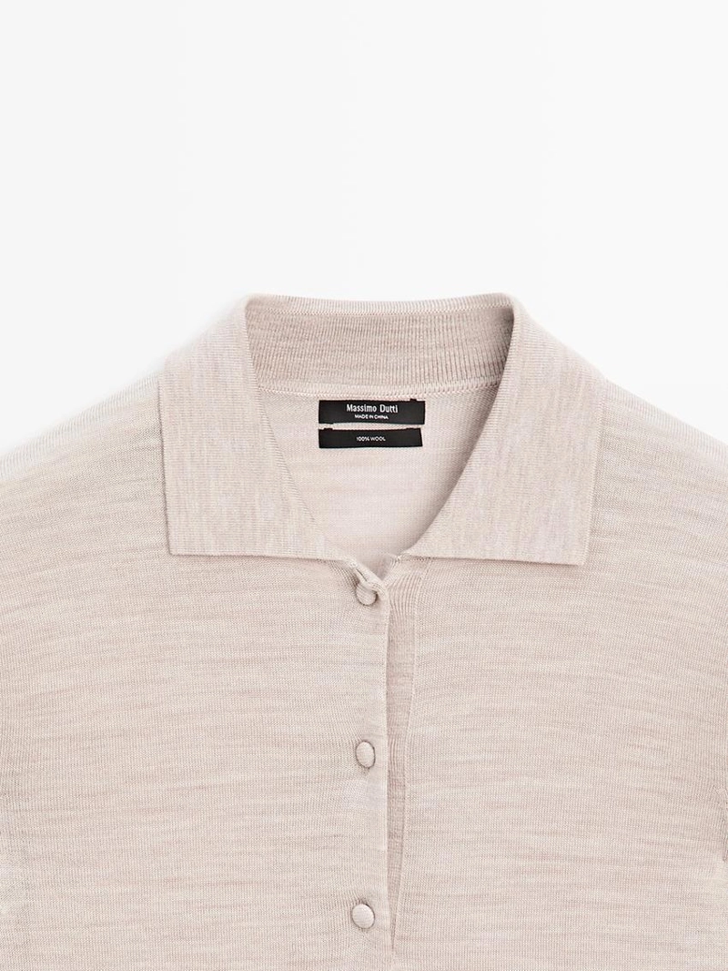 Пуловер-поло из шерсти