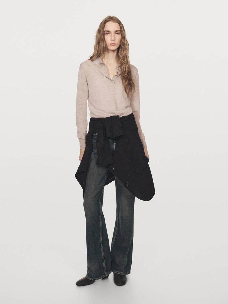 Пуловер-поло из шерсти