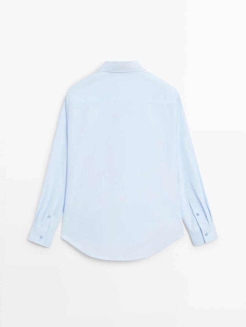 Рубашка из поплина с скрытыми пуговицами