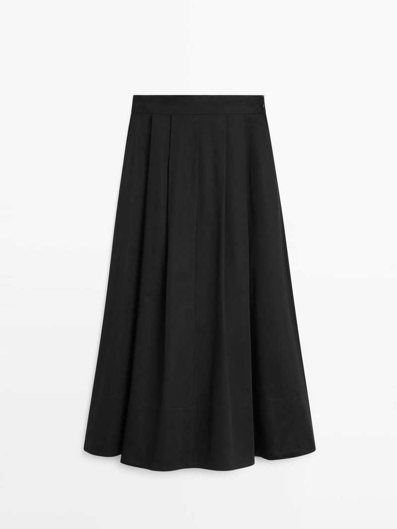 Юбка миди с боковыми складками