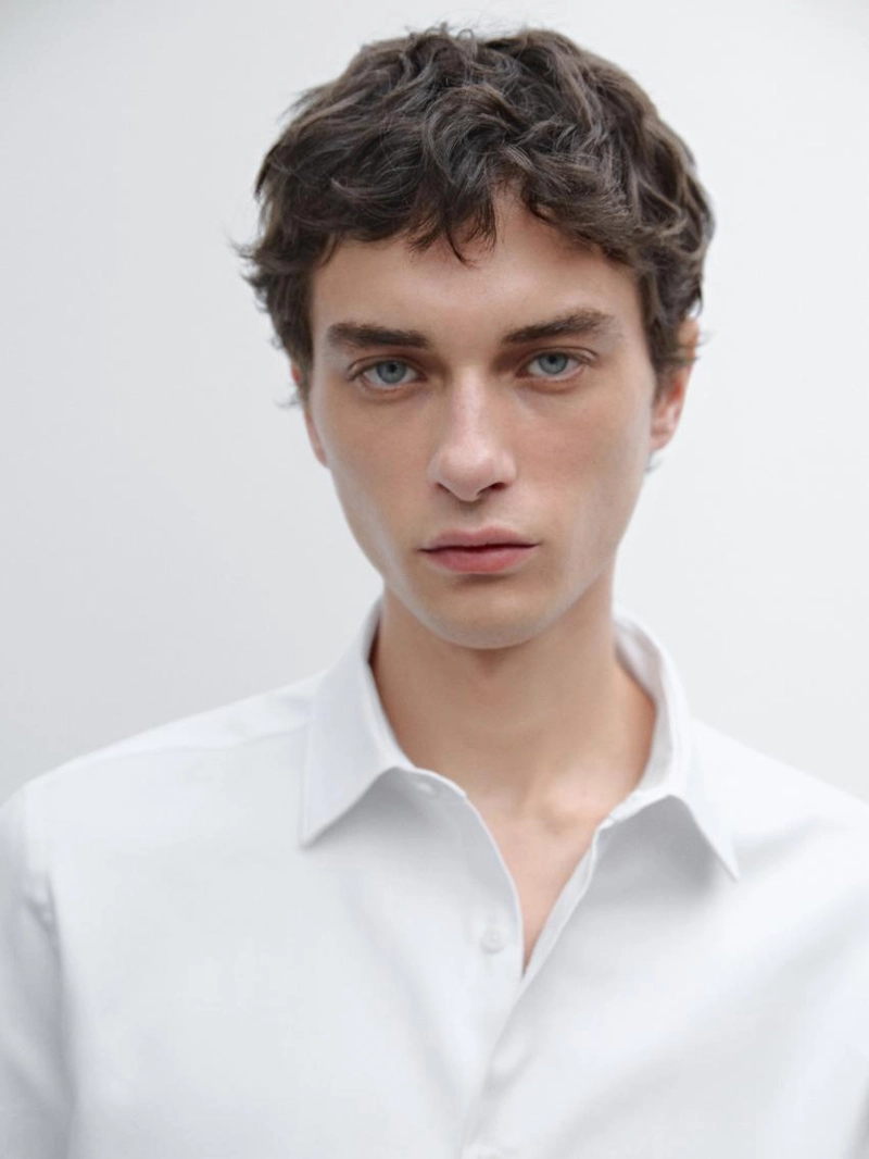 Рубашка слим-фит из хлопка оксфорд