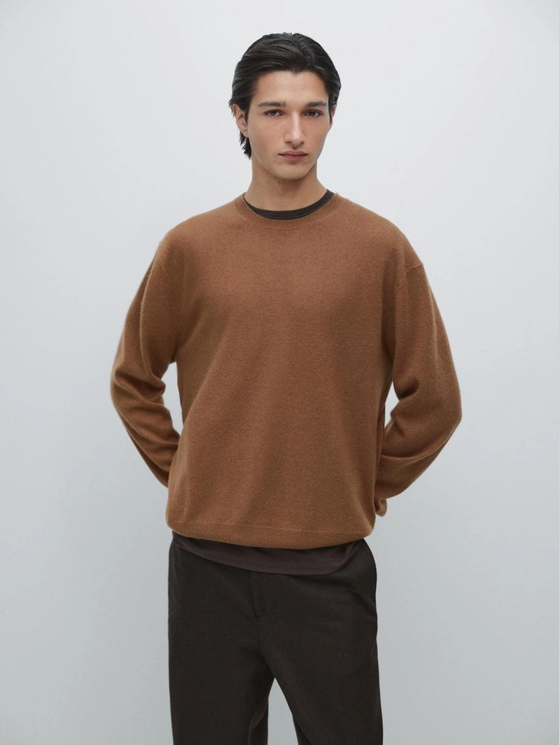 Свитер с круглым вырезом из 100% кашемира