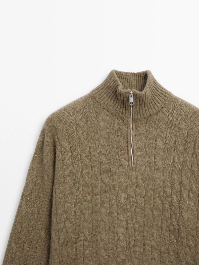 Свитер с четвертью застежки из 100% кашемира