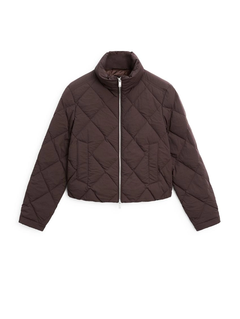 Короткая куртка-бомбер из 80% пуха - 20% пера, водоотталкивающая