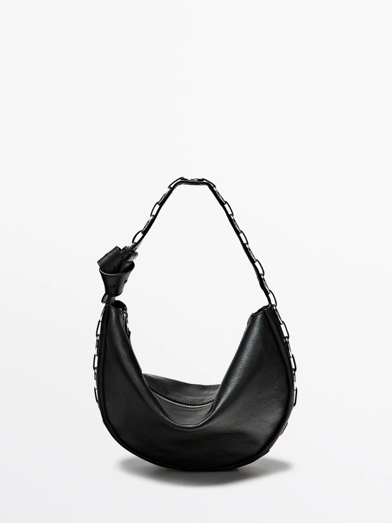 Сумка из натуральной кожи с люверсами