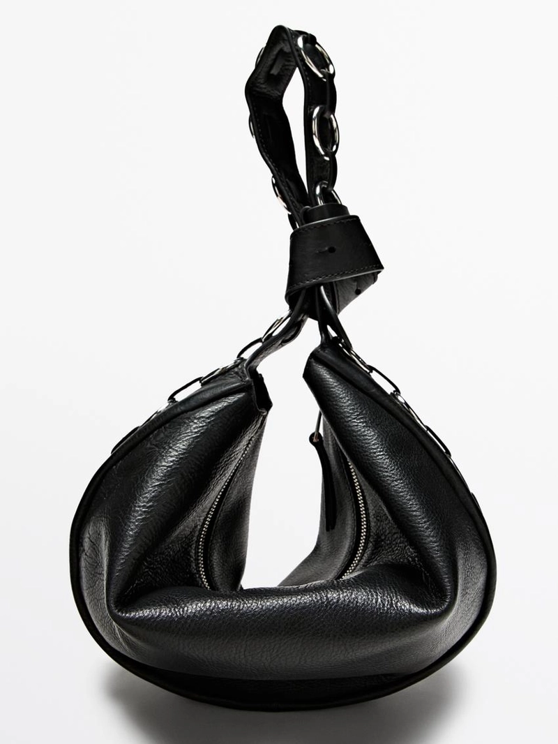 Сумка из натуральной кожи с люверсами