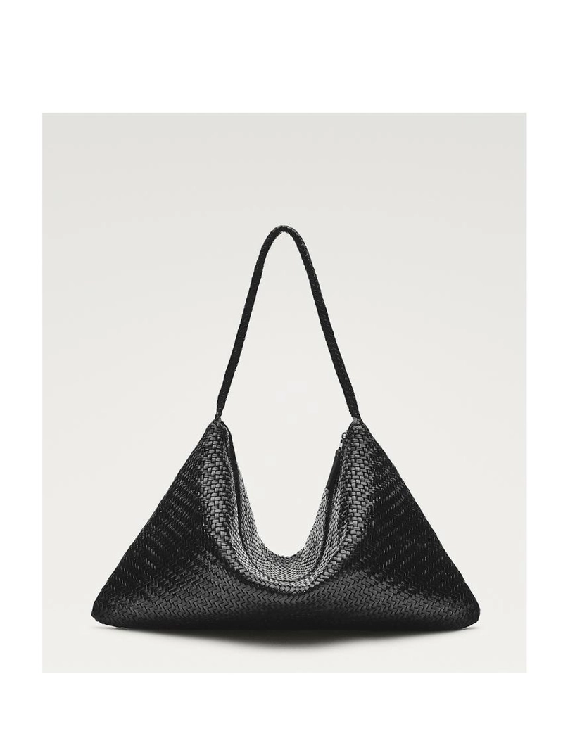 Большая сумка-сатчел из плетеной кожи нубук