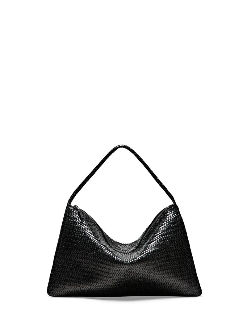 Большая сумка-сатчел из плетеной кожи нубук