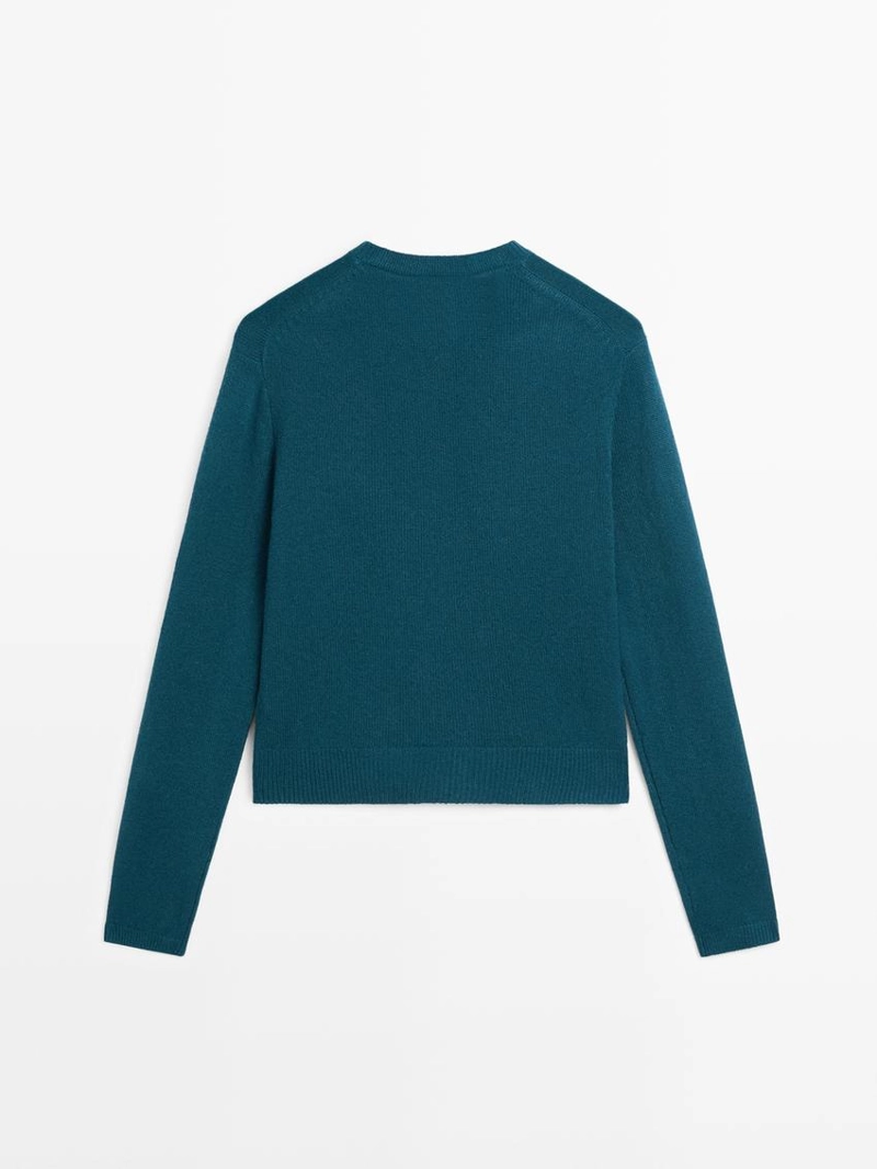 Кардиган из 100% шерсти с пуговицами в тон