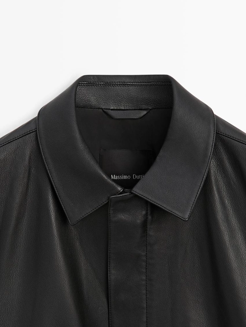 Кожаная куртка из овчины с карманами