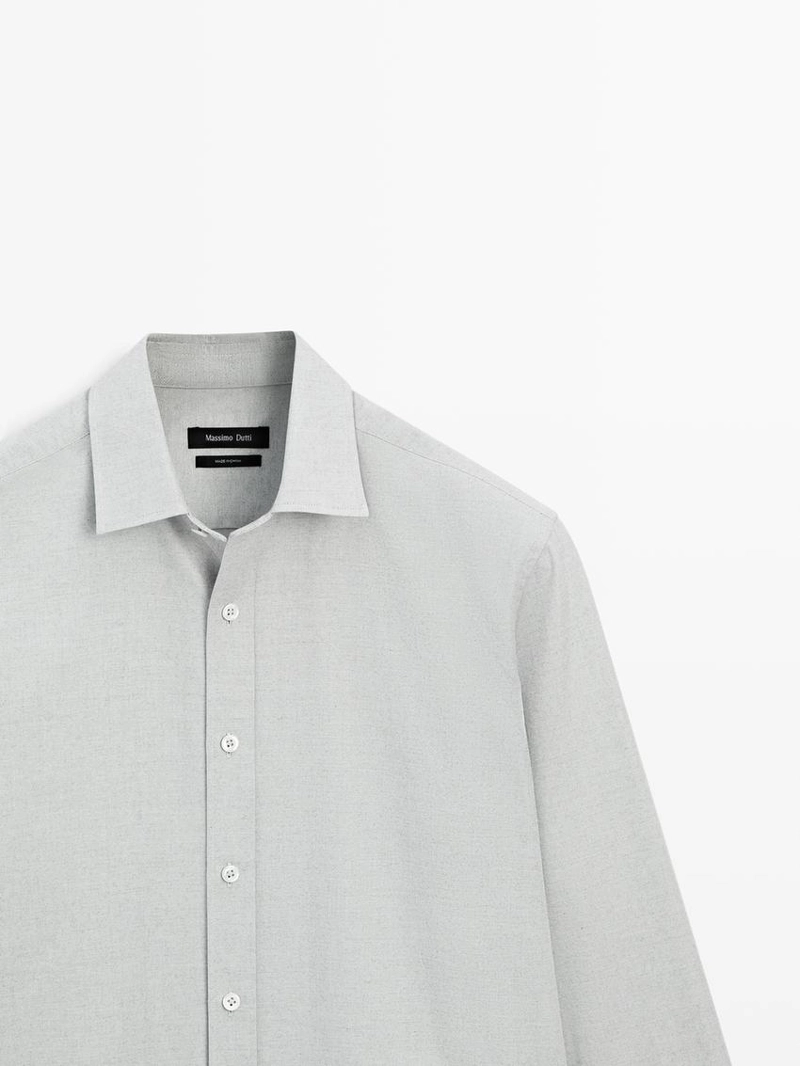 Рубашка из хлопкового смесового материала с регулярной посадкой