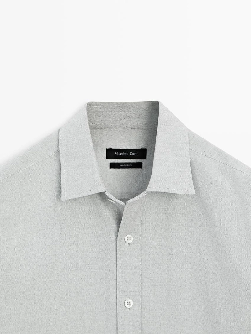 Рубашка из хлопкового смесового материала с регулярной посадкой