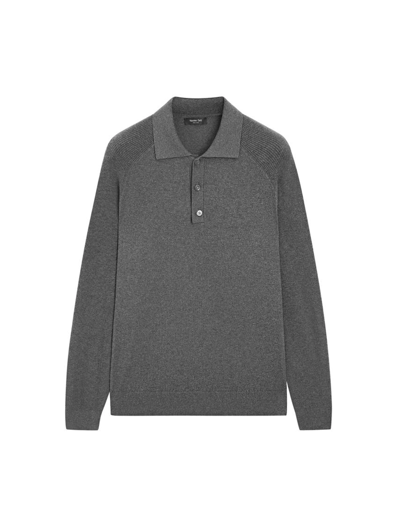 Поло-свитер из хлопково-шерстяной смеси