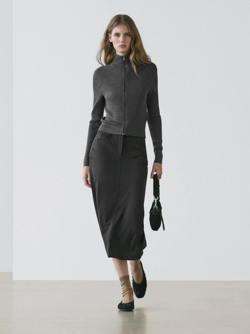 Кардиган из шерсти на молнии