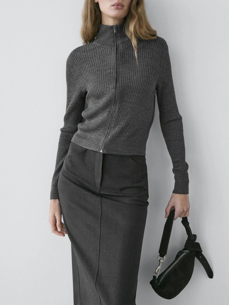 Кардиган из шерсти на молнии