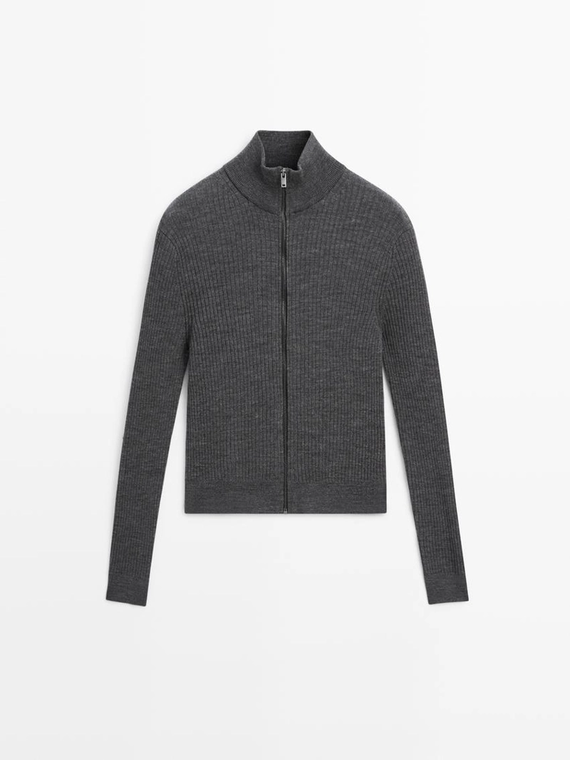 Кардиган из шерсти на молнии