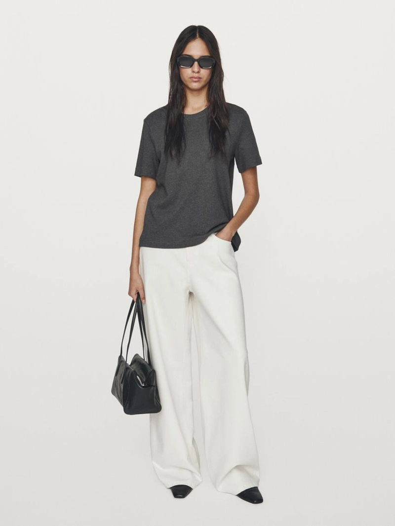 Футболка с круглым вырезом из 100% хлопкового интерлока