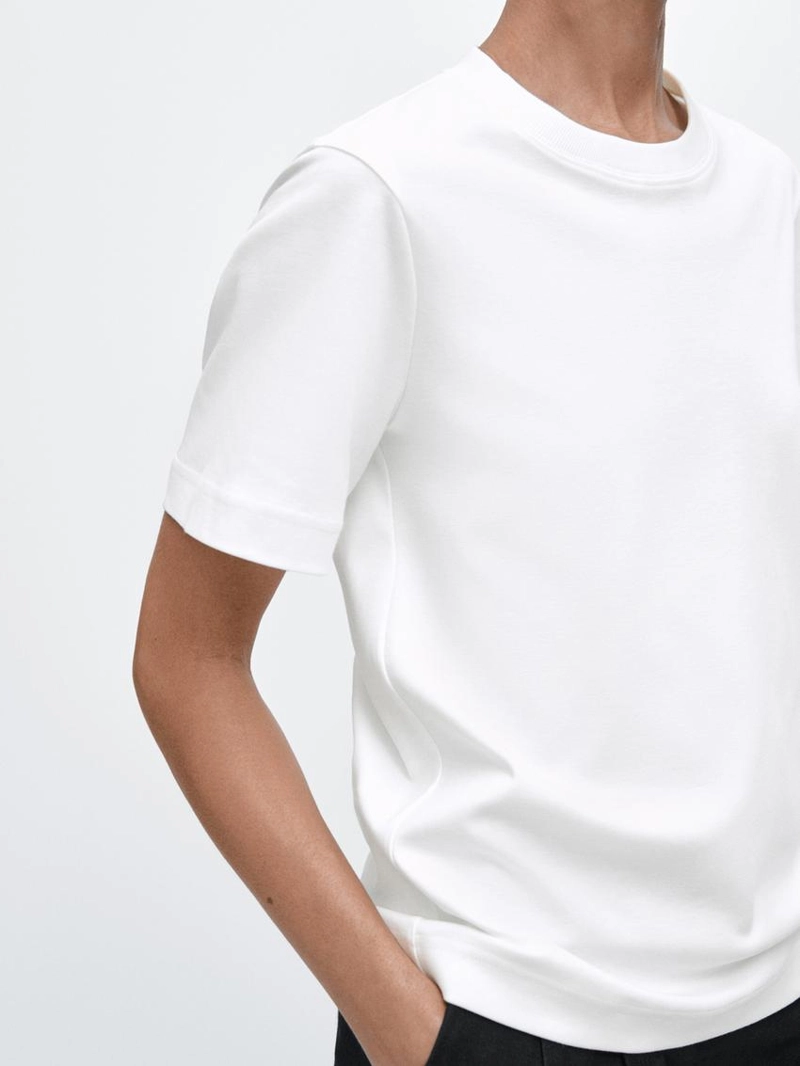 Футболка с круглым вырезом из 100% хлопкового интерлока