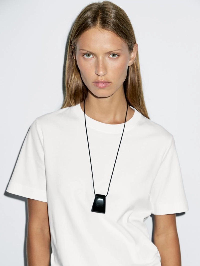 Футболка с круглым вырезом из 100% хлопкового интерлока