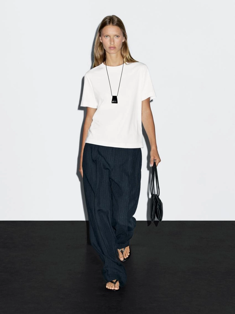 Футболка с круглым вырезом из 100% хлопкового интерлока